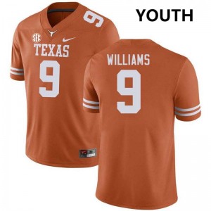 Youth Jonah Williams Texas Orange Texas Longhorns #9 Football Official Jersey 805145-986