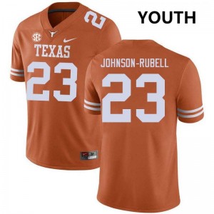 Youth Jordon Johnson-Rubell Texas Orange Texas Longhorns #23 Football Embroidery Jersey 659137-476