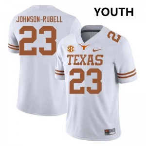 Youth Jordon Johnson-Rubell White Texas Longhorns #23 Football 2025-26 Jersey 954608-361