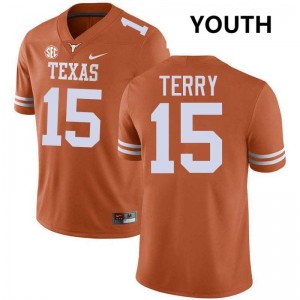 Youth Justus Terry Texas Orange Texas Longhorns #15 Football NCAA Jersey 461551-635