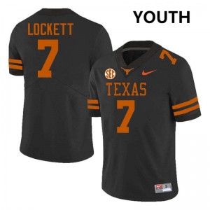 Youth Kaliq Lockett Black Texas Longhorns #7 Football Official Jersey 758594-825
