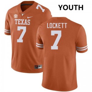 Youth Kaliq Lockett Texas Orange Texas Longhorns #7 Football Game Jersey 308278-147