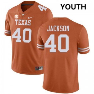 Youth Lance Jackson Texas Orange Texas Longhorns #40 Football 2025-26 Jersey 702520-791