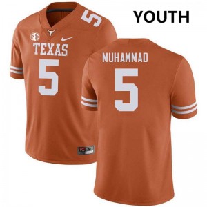 Youth Malik Muhammad Texas Orange Texas Longhorns #5 Football Game Jersey 835866-736