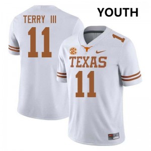 Youth Michael Terry III White Texas Longhorns #11 Football NCAA Jersey 822597-599