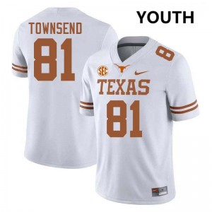 Youth Nick Townsend White Texas Longhorns #81 Football Game Jersey 356059-201