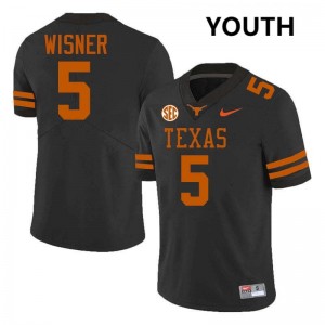 Youth Quintrevion Wisner Black Texas Longhorns #5 Football Official Jersey 526198-408