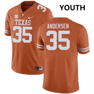 Youth Rett Andersen Texas Orange Texas Longhorns #35 Football Official Jersey 930223-435