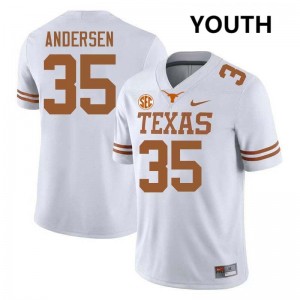 Youth Rett Andersen White Texas Longhorns #35 Football Player Jersey 687016-841