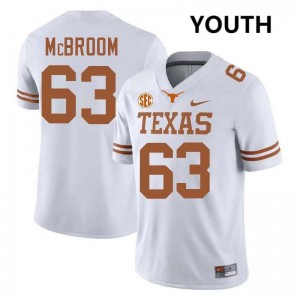 Youth Rick McBroom White Texas Longhorns #63 Football NCAA Jersey 509524-265