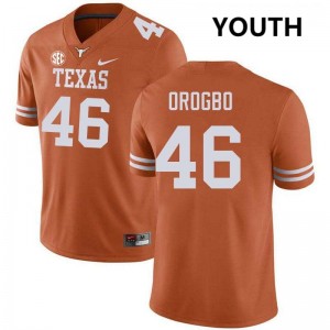Youth Smith Orogbo Texas Orange Texas Longhorns #46 Football Embroidery Jersey 372878-201