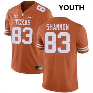 Youth Spencer Shannon Texas Orange Texas Longhorns #83 Football 2025-26 Jersey 621582-568