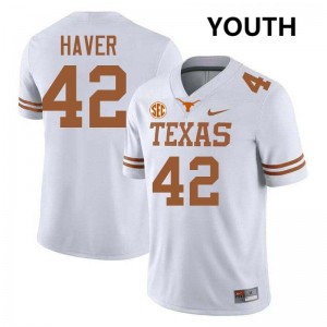 Youth Tate Haver White Texas Longhorns #42 Football High School Jersey 109573-298