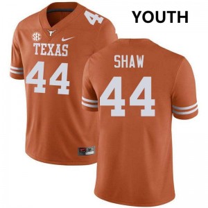 Youth Travis Shaw Texas Orange Texas Longhorns #44 Football Embroidery Jersey 551195-325