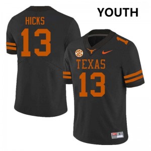 Youth Zelus Hicks Black Texas Longhorns #13 Football Player Jersey 825395-583