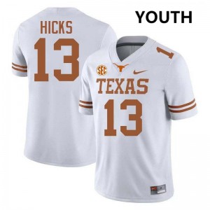 Youth Zelus Hicks White Texas Longhorns #13 Football Limited Jersey 109687-443