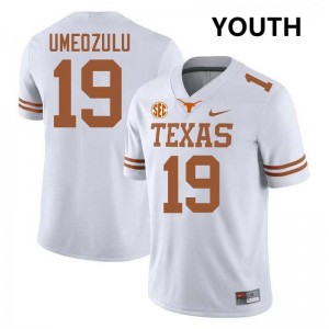 Youth Zina Umeozulu White Texas Longhorns #19 Football 2025 Jersey 188770-395