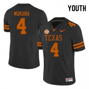 Youth Andrew Mukuba Black Texas Longhorns #4 SEC Conference Official Jersey 669065-615