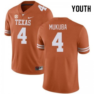 Youth Andrew Mukuba Texas Orange Texas Longhorns #4 SEC Conference Game Jersey 556321-284