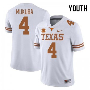 Youth Andrew Mukuba White Texas Longhorns #4 SEC Conference Limited Jersey 301295-881