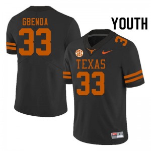 Youth David Gbenda Black Texas Longhorns #33 SEC Conference 2025-26 Jersey 397862-506