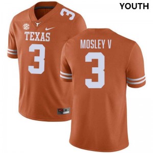 Youth Emmett Mosley V Texas Orange Texas Longhorns #3 Football University Jersey 955272-757