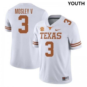 Youth Emmett Mosley V White Texas Longhorns #3 Football NCAA Jersey 142119-372