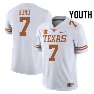 Youth Isaiah Bond White Texas Longhorns #7 SEC Conference University Jersey 178614-640