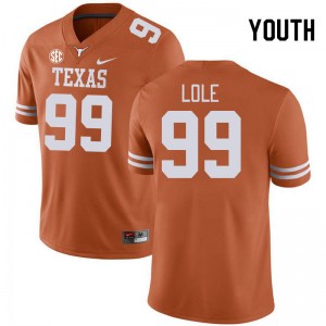 Youth Jermayne Lole Texas Orange Texas Longhorns #99 SEC Conference Embroidery Jersey 434897-125
