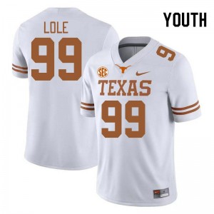 Youth Jermayne Lole White Texas Longhorns #99 SEC Conference Replica Jersey 420122-616