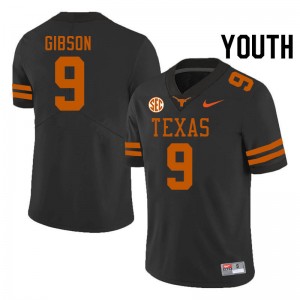 Youth Jerrick Gibson Black Texas Longhorns #9 SEC Conference Player Jersey 384036-152