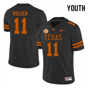 Youth Silas Bolden Black Texas Longhorns #11 SEC Conference 2025-26 Jersey 915021-729