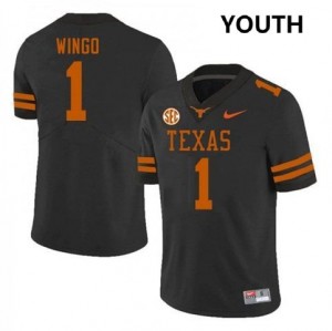 Youth Ryan Wingo Black Texas Longhorns #1 Football University Jersey 928901-794